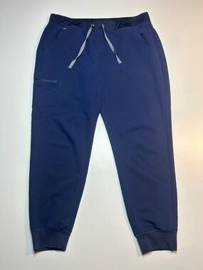 FIGS Zamora Jogger Scrub Pants Navy Blue Yoga Waistband Medical Athleisure